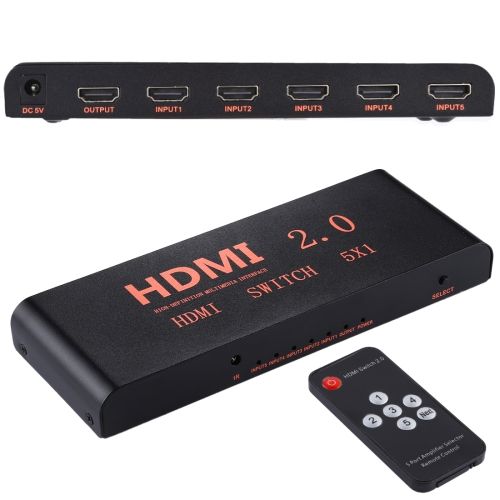 HDMI SWITCH METAL 5IN / 1OUT