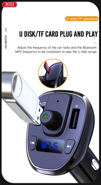 XO BCC05 Smart Bluetooth MP3 Φορτιστής Αυτοκινήτου Με TF Card Slot